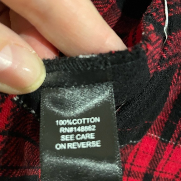 Torrid Size 0 red and black plaid button up jacket with white Sherpa col… - Picture 7 of 7